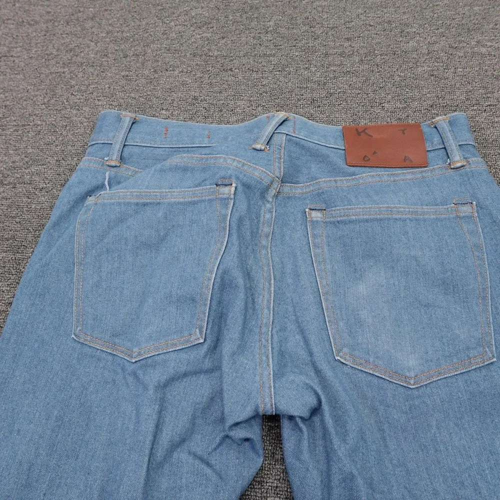KATO' By Hiroshi Kato The Pen Slim Jeans Mens 31x32 Blue Raw Stretch Denim Pants